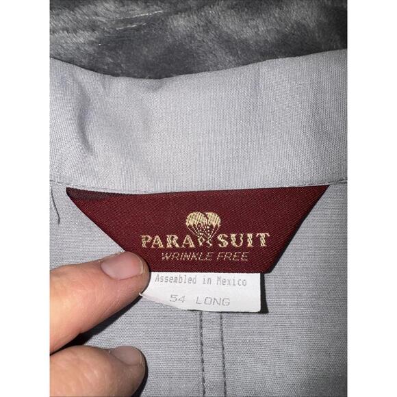 Vintage Para Suit Gray Belted Full ZIp Jumpsuit Short Sleeve Mens 54 Long - Picture 14 of 15